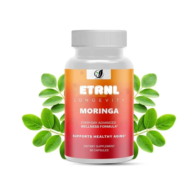 Moringa 800mg leaf powder capsules -60 high-quality plant supplements containing vitamins and minerals