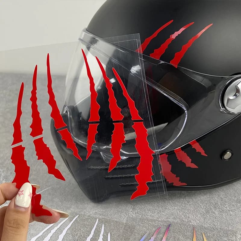 1 paio Monster Claw Scratch Cool adesivi per casco moto impermeabile fai da te moto serbatoio carburante corpo protezione solare decalcomanie decorazione