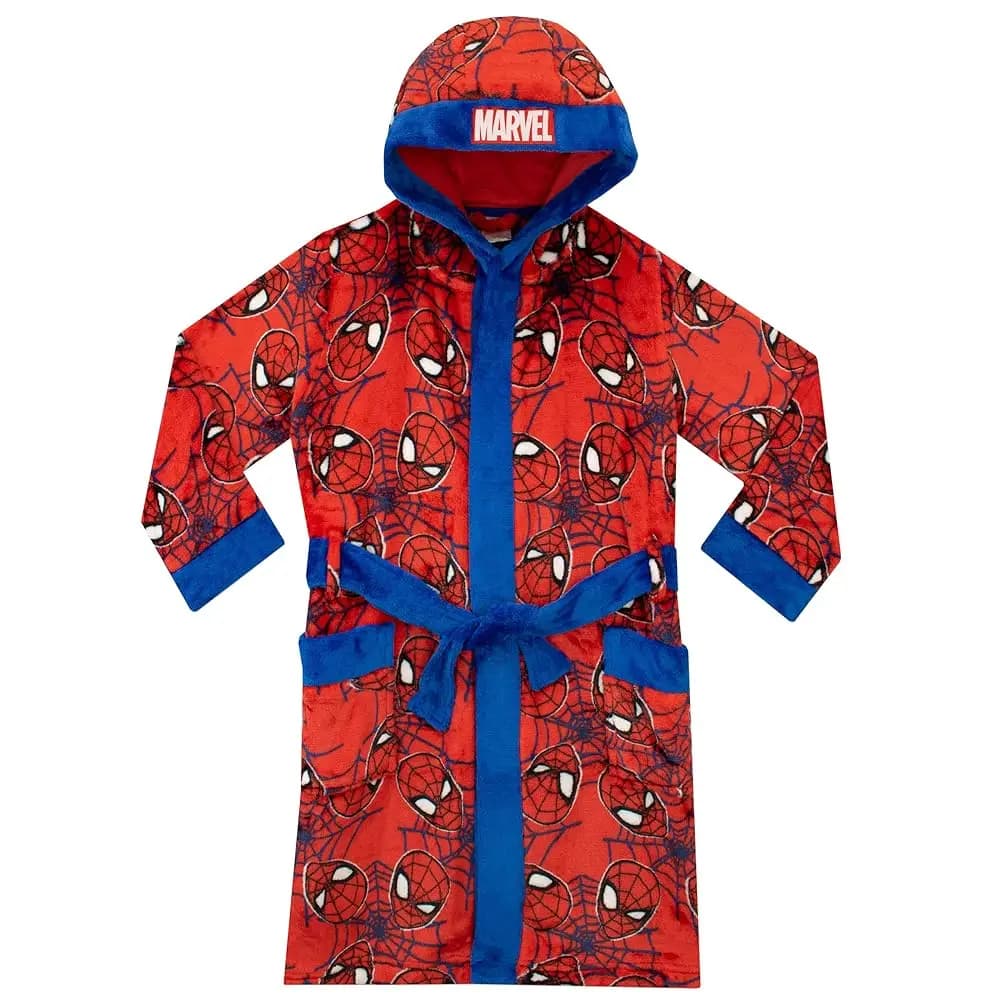 Accappatoio di Spiderman | Vestaglia Spidey per ragazzi | Accappatoio da ragazzo Spider-Man | Taglie da 3T a 12