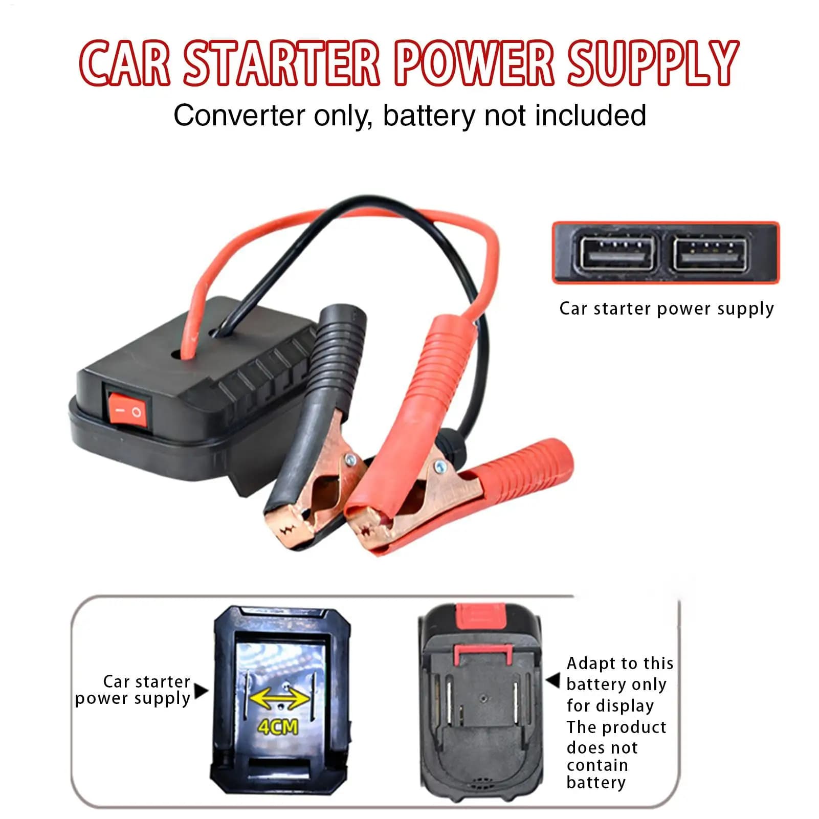 Alimentatore portatile Avviatore di emergenza portatile Batteria al litio Jumper Box Batteria Ricarica rapida Booster automobilistico