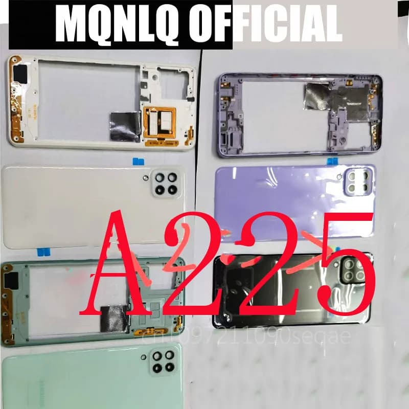 Full Housing Case For Samsung Galaxy A22 4G A225 Middle Frame + Battery Back Cover Rear Door With Camera Lens Repair Parts