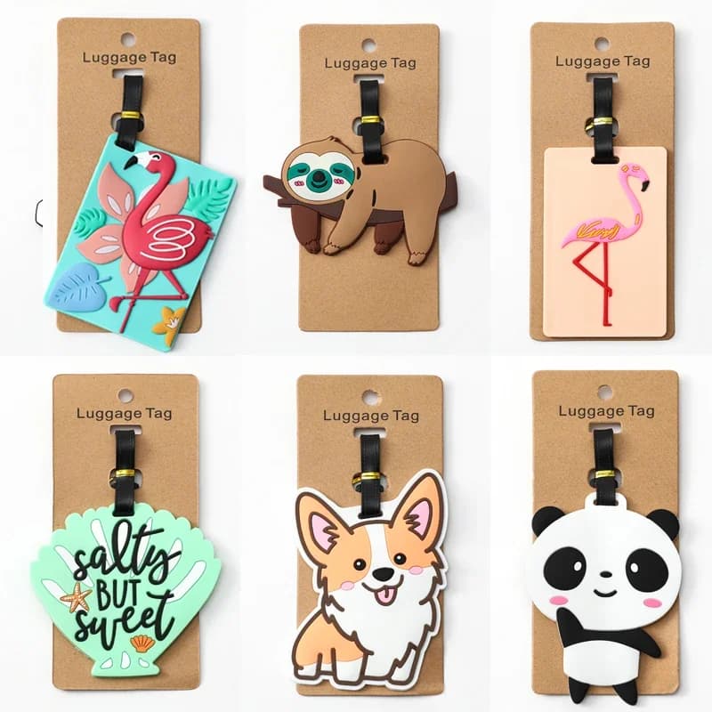 Accessori da viaggio Etichetta per bagagli Valigia creativa Corgi & Cat Stile moda Etichette da viaggio portatili per appendere e cartelli anti-perdita