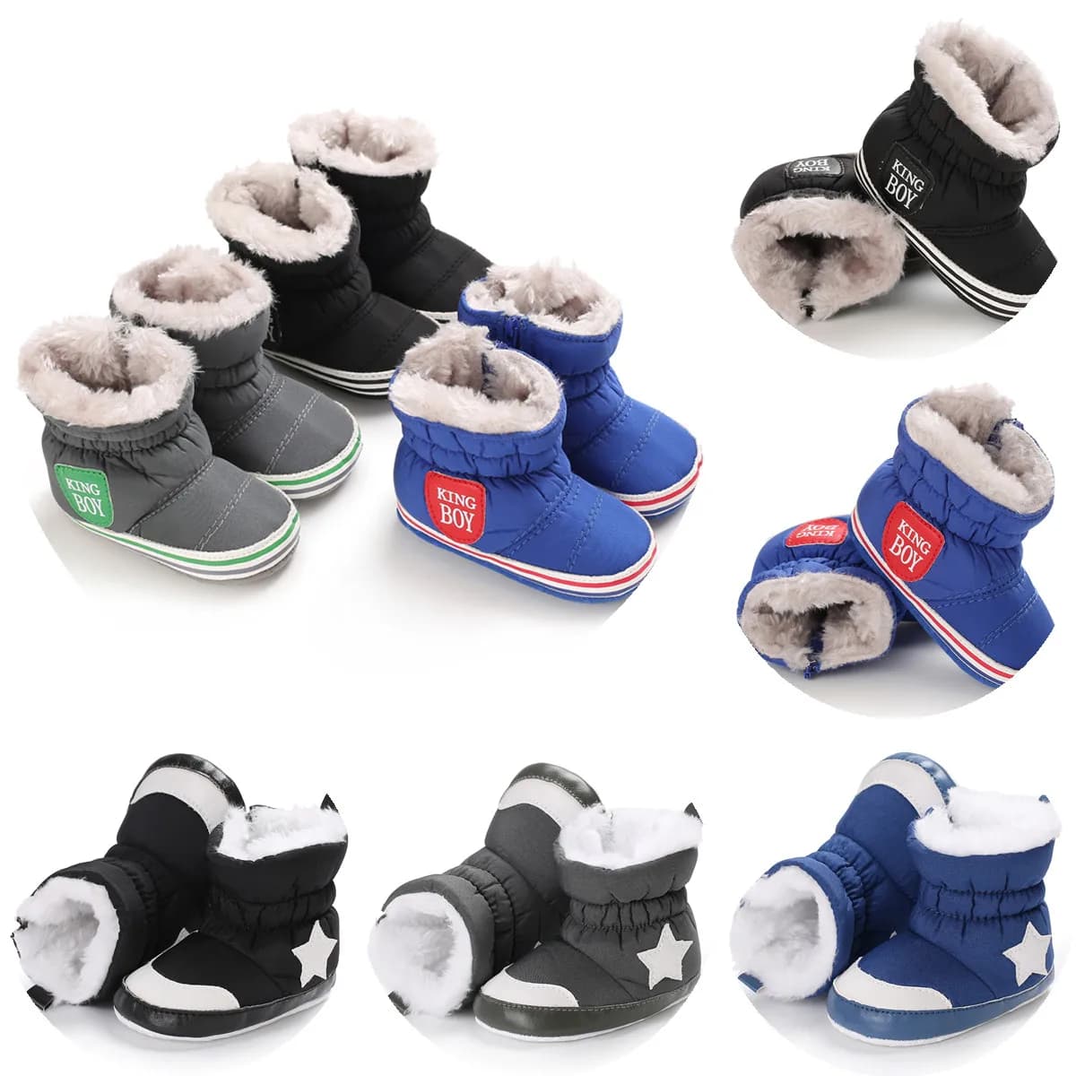 Calzini invernali da bambina per bambina con ricamo a cuore Stivaletti caldi elastici alla caviglia, abiti casual in tessuto morbido per tutte le stagioni