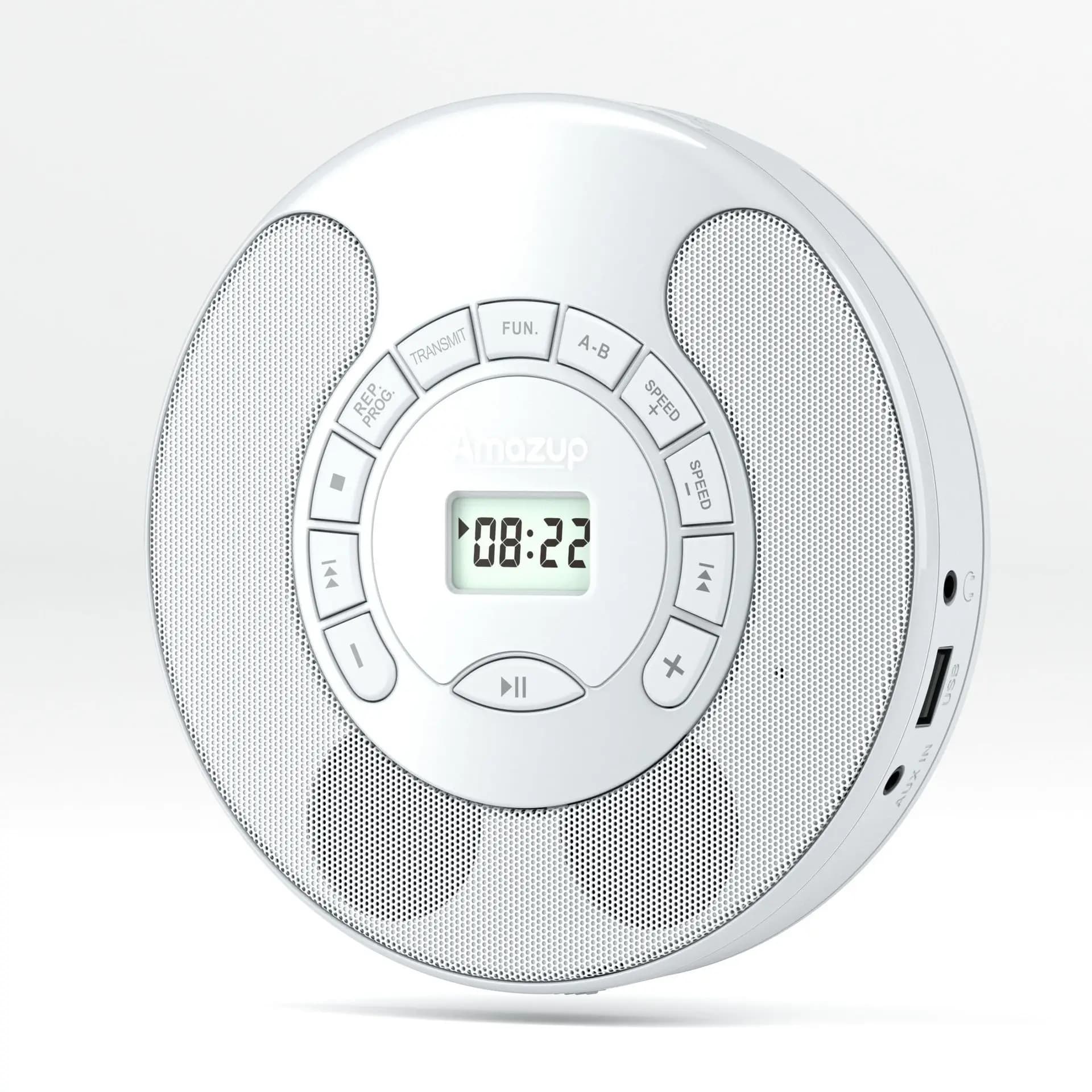 Lettore CD portatile, doppio Bluetooth, doppio altoparlante stereo, ripetitore di uscita audio USB