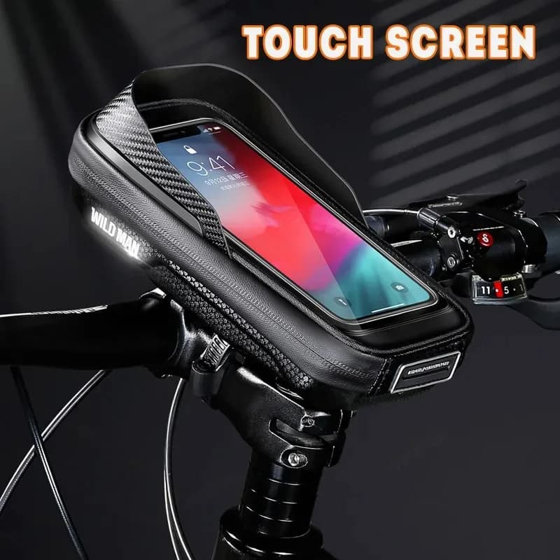 Supporto per telefono da moto impermeabile in TPU con touchscreen, accessori per la guida all'aperto, per smartphone da 4,7-6,8 pollici