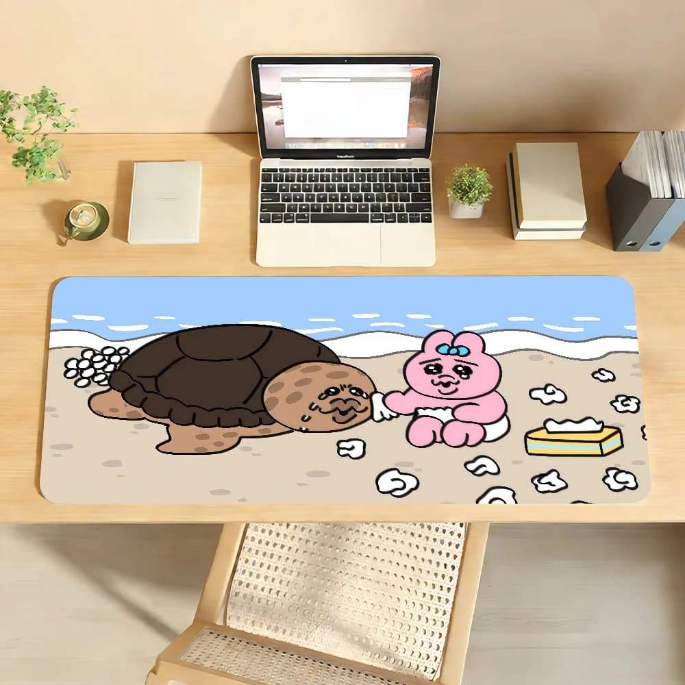 Cartoon O-Opanchu Cute Usagi Mouse Pad Tappetino da scrivania antiscivolo Accessori per PC e laptop Tastiera da ufficio Decorazione per giocatori di grandi dimensioni