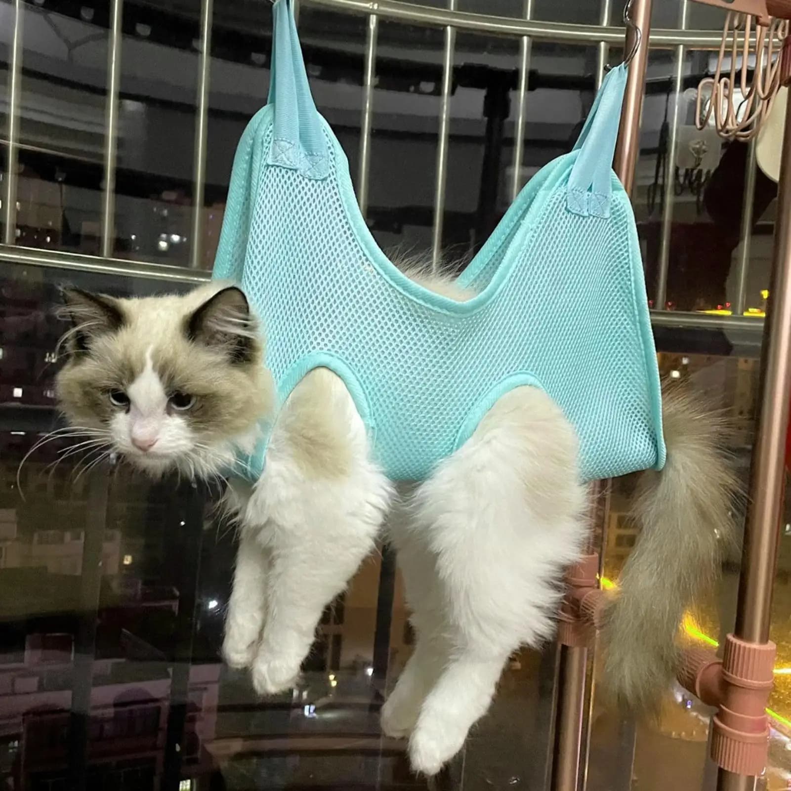 Pet Grooming Hammock for Dogs Cats, Mesh Escape-Proof Restraint Sling Non-Slip Harness for Bathing Nail Trimming Ear Teeth Clean