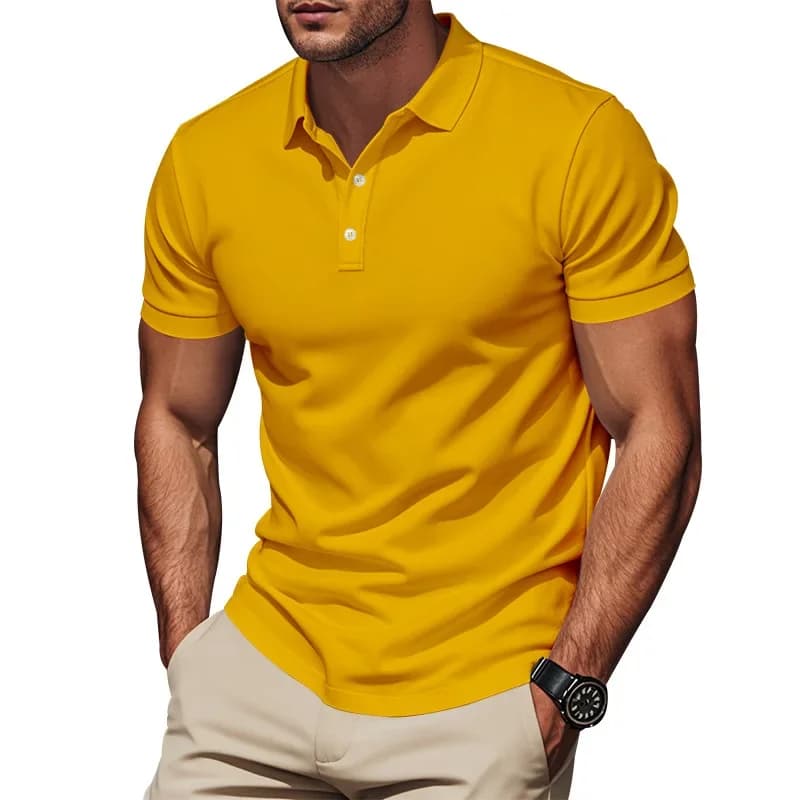 Polo POLO Tipo Golf T-shirt da uomo con risvolto ampio e traspirante, semplice, ad asciugatura rapida