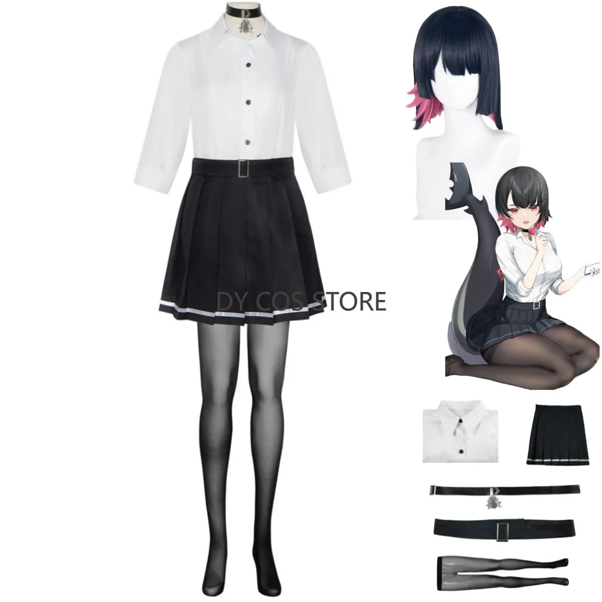 Zenless Zone Zero Ellen Joe Cosplay Costume Victoria Cleaning Wig Uniform Japanese JK Gonna Shirt Woman Sexy Carnival Dress