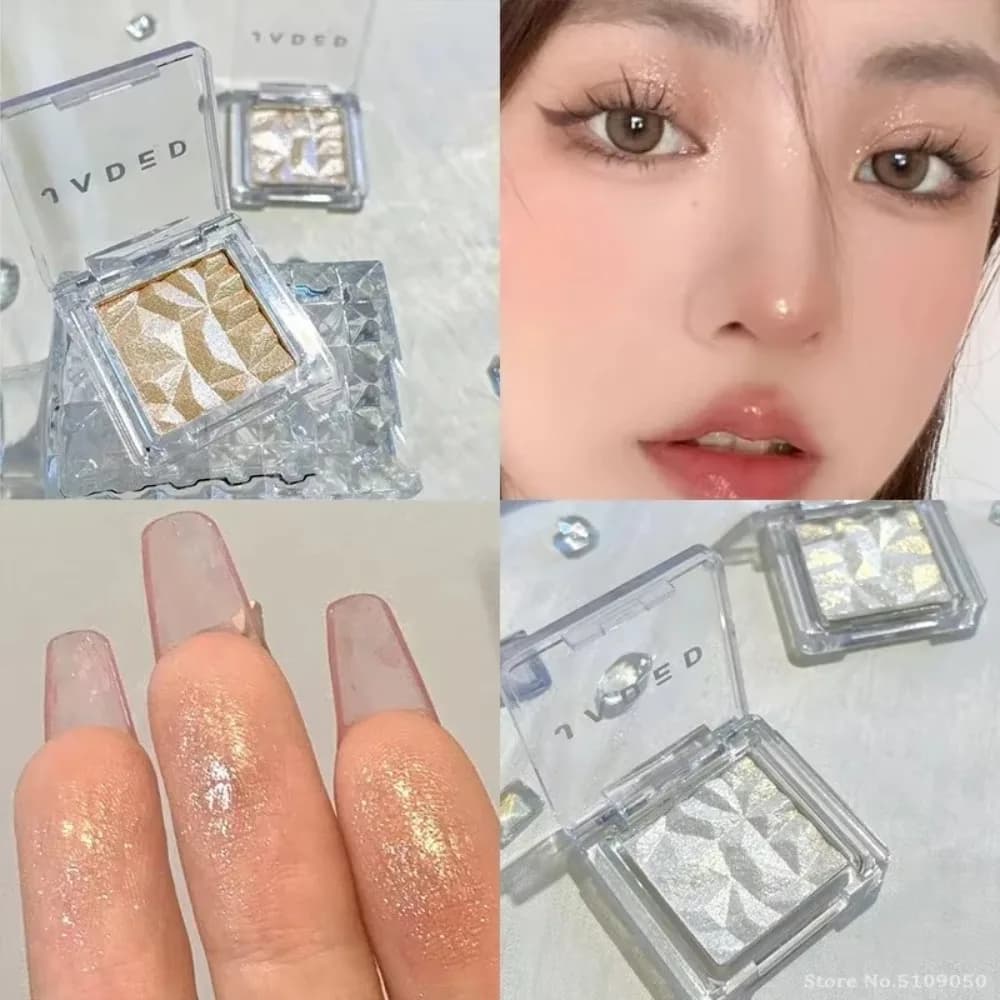 Illuminating Glitter Fairy Palette, Polished Powder for Contorno Viso, Illuminating Make-up Crystalline, Shadow and Long-Term Lighting