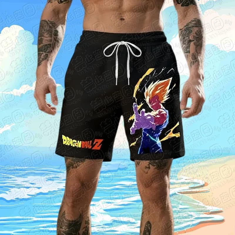 Pantaloncini Casual da Uomo 2026, Modello Largo, per l'Estate, da Spiaggia, Regalo, Pantaloncini Sportivi Goku Dragon Ball Z, per Palestra