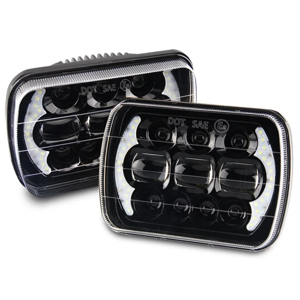 Faro LED rettangolare da 65W di ultima generazione, luce per camion con DRL, faro LED quadrato da 5x7 pollici per camion