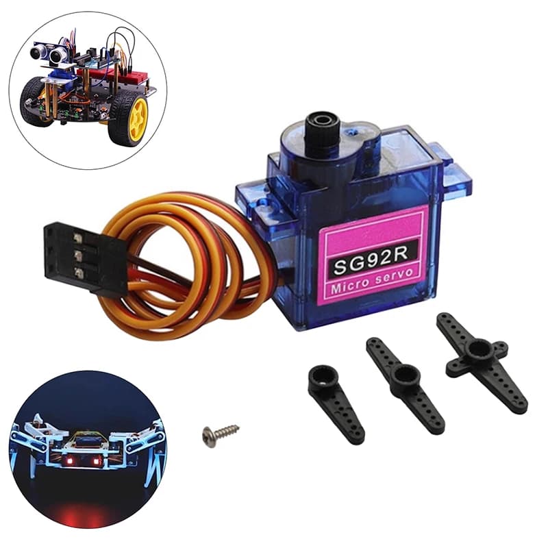 Set di 1 Servo Micro SG92R da 2,5KG con Rotazione 180/360 Gradi, Ingranaggi in Nylon e Fibra di Carbonio, Sostituisce SG90 per Modelli RC, Aeromodellismo e Parti di Elicotteri