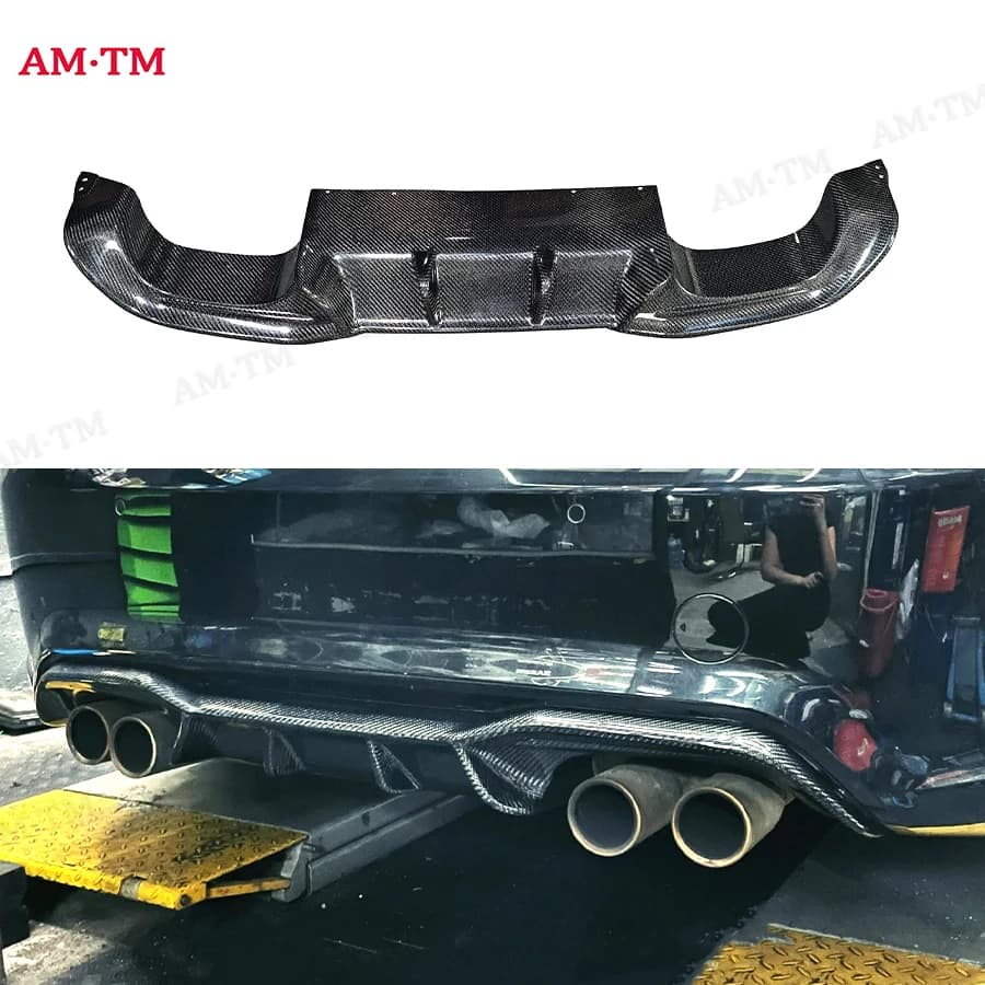 For BMW M2 F87 M2C 2014-2021 AK Style High quality Carbon Fiber Car Rear Lip Diffuser Back Bumper Spoiler Separator Body Kit