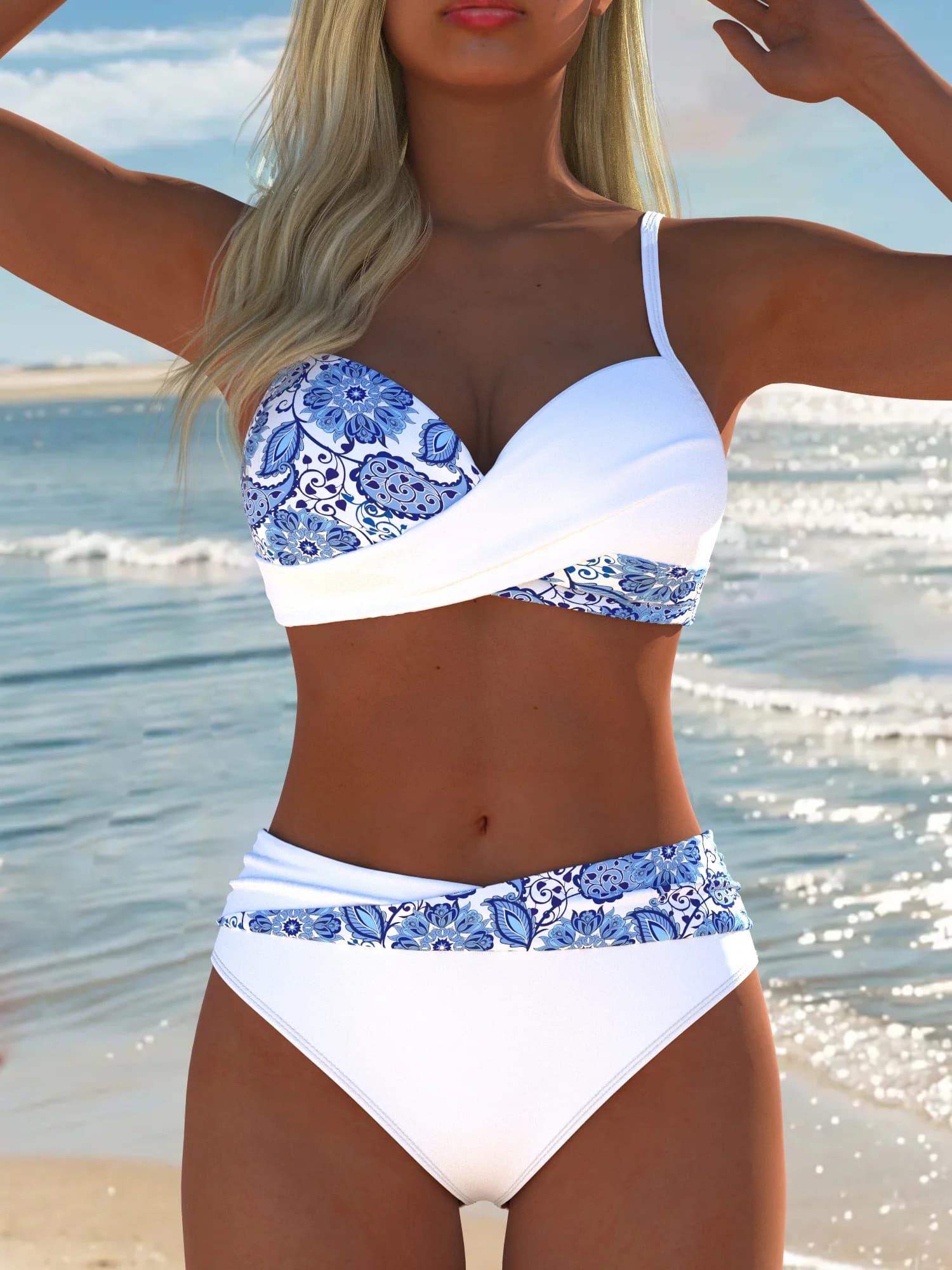 Women's Swimwear Swimming Suit Beach Outfits Summer Beach Festival Vacation Travel Sexy Luxury Modern Two Piece Set Bikinis