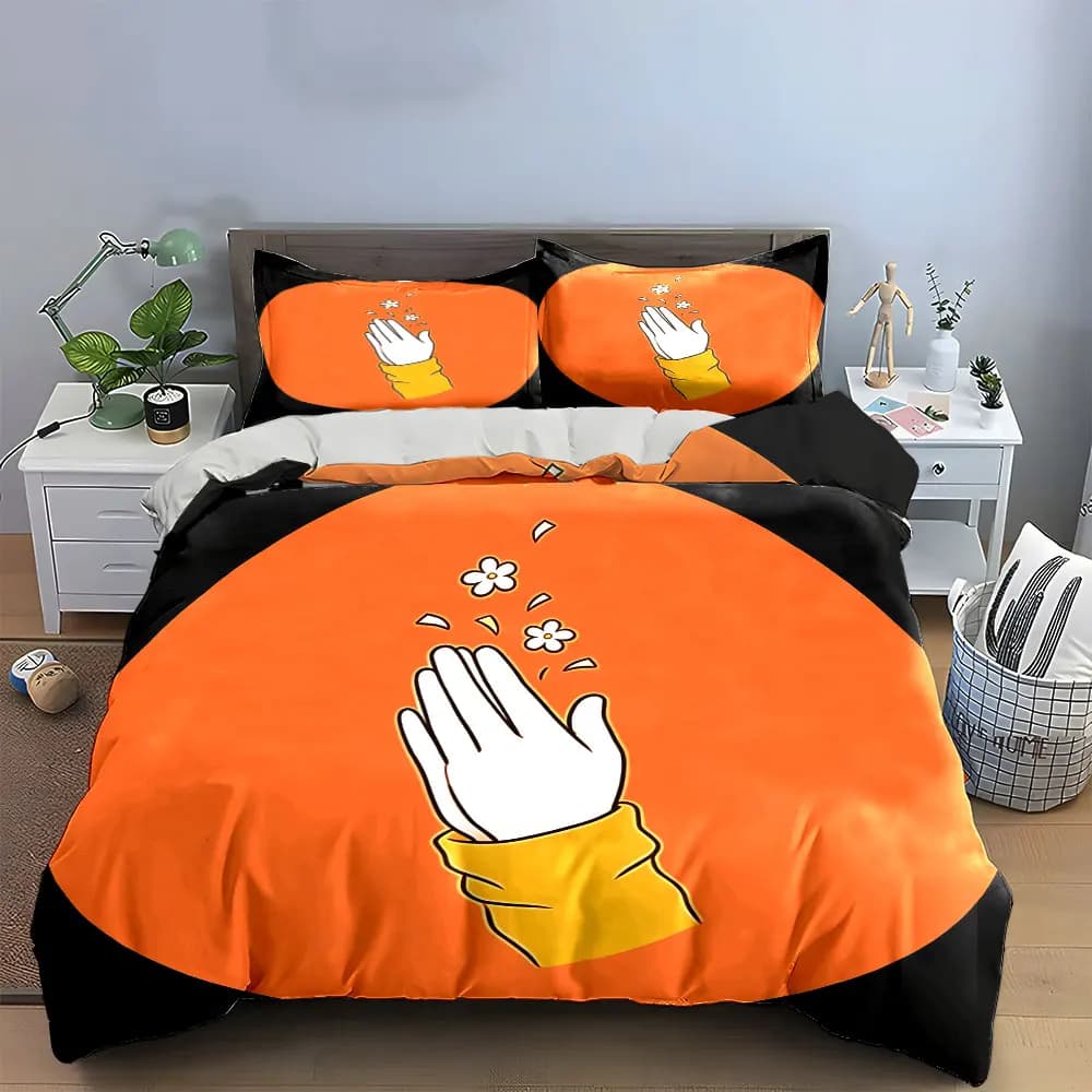 Set di biancheria da letto con copripiumino morbido e confortevole, decorato con adesivi artistici, include 1 copripiumino e 2 federe, idea regalo