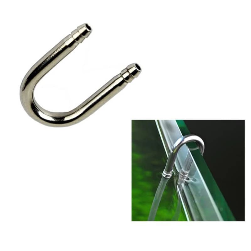 Acquario CO2 regolatore diffusore atomizzatore pompa d'aria in acciaio inox tubo a forma di U connettore curvo