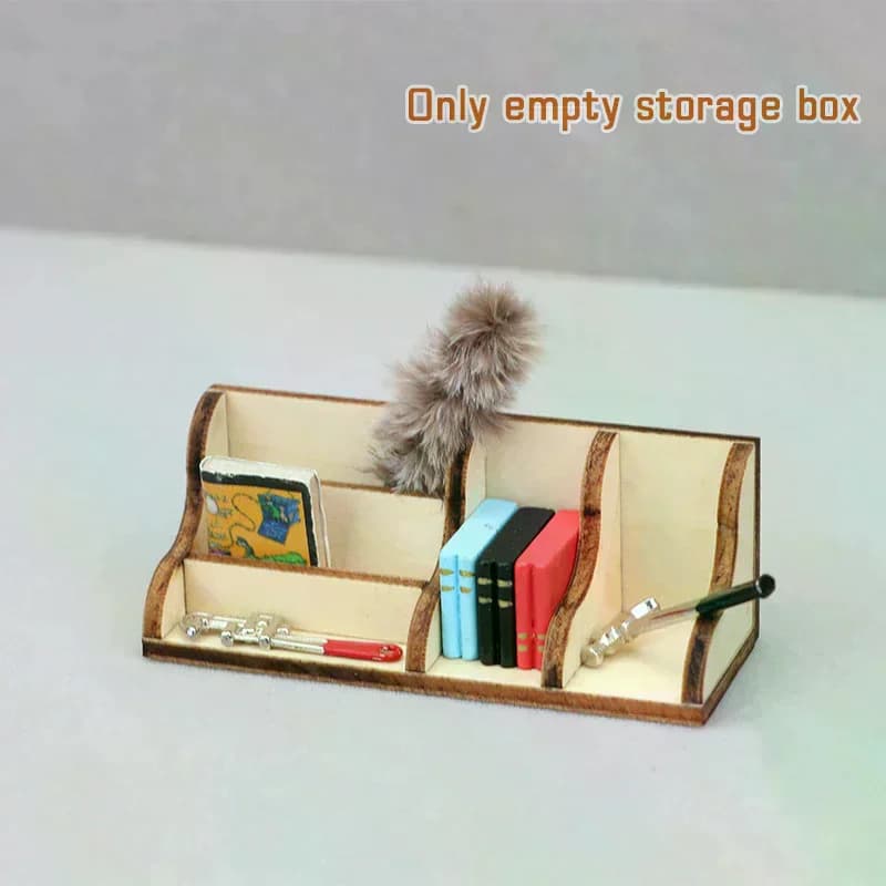 Scaffale portaoggetti da scrivania in miniatura per casa delle bambole 1:12, organizer per libri, modello di scatola, decorazione per la casa, accessori per casa delle bambole