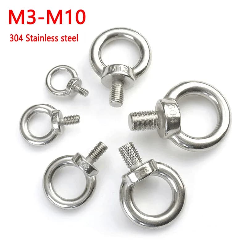 1 pcsm3 M4 M5 M6 M8 M10 M12 bullone a occhiello 304 viti di sollevamento Marine in acciaio inossidabile foro ad anello per bullone a fune