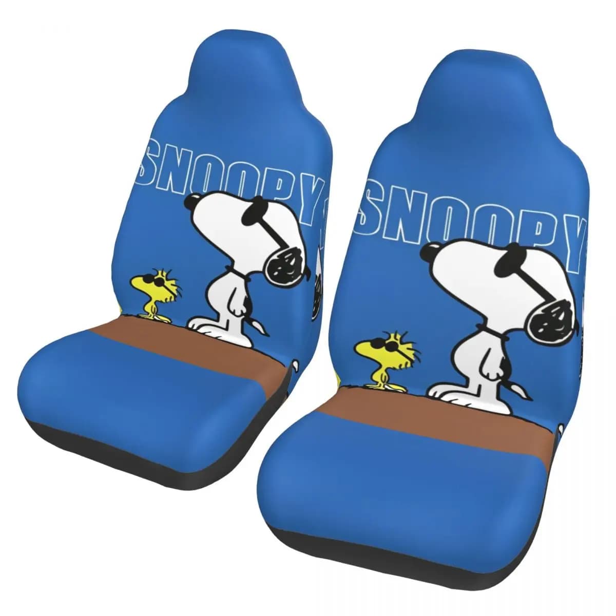 Coprisedili per Auto con Motivo Snoopy, Universali per Sedili Anteriori di Auto, Camion e SUV, Set di 2