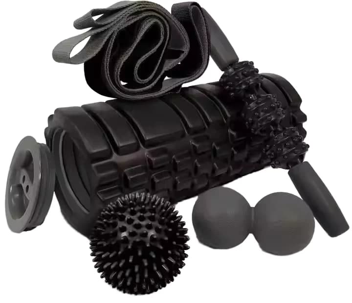 Rullo in Schiuma EVA per Yoga e Pilates, Portatile, Ecologico, con Nucleo Cavo per Massaggio Muscolare
