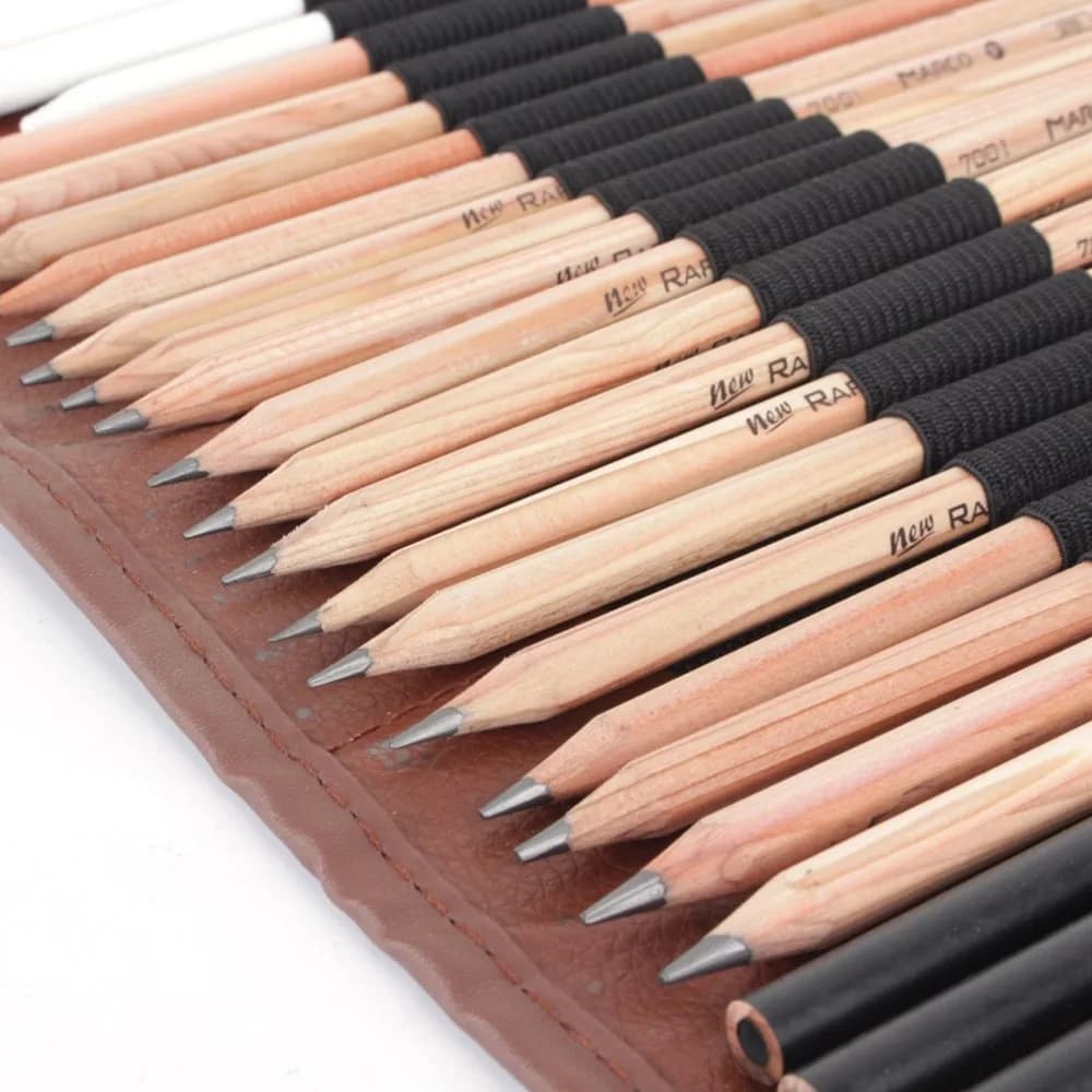 29PCS Portable Sketch Pencil Set Smooth Writing Easy To Erase Sketch Pencils Comfortable Grip Easy To Sharpen Drawing Pencil