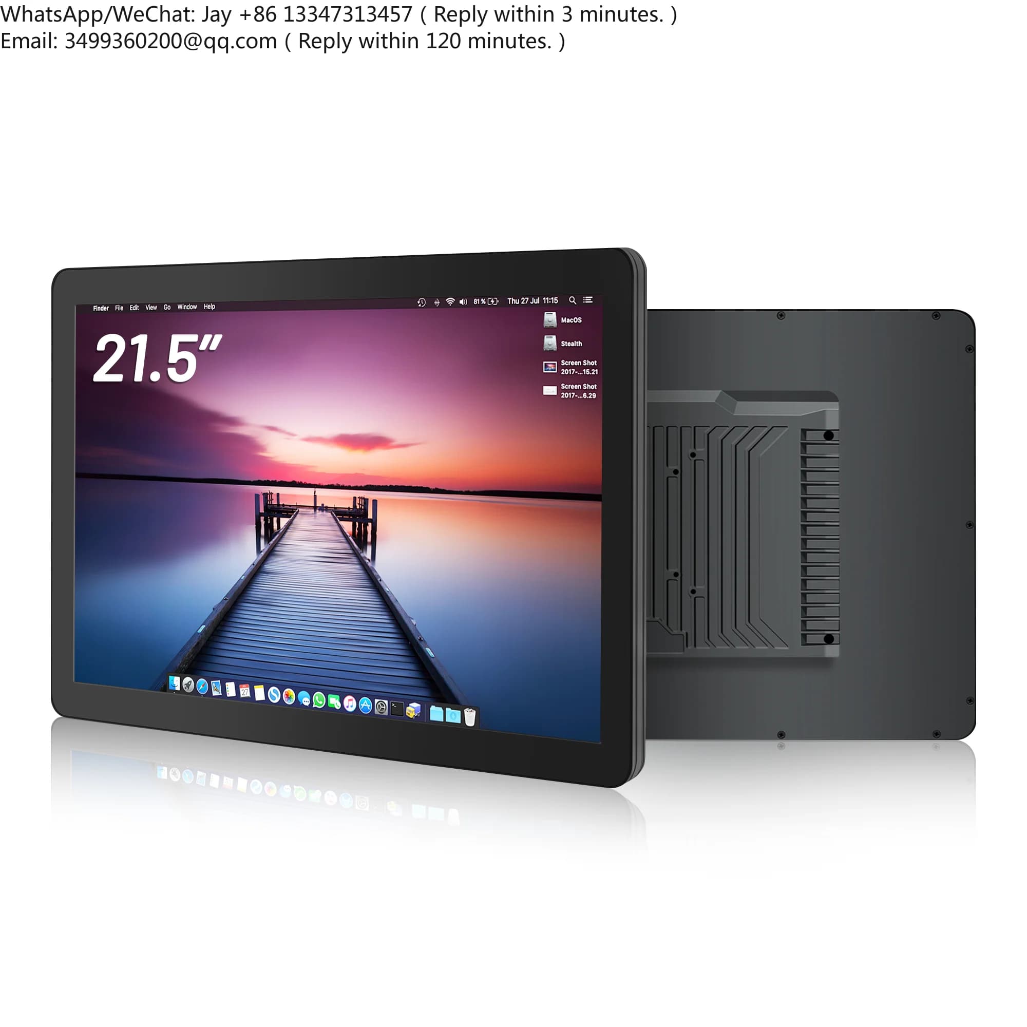 Monitor Touch Screen Industriale da Parete 15 18.5 21 24 27 Pollici All-in-One, Tablet Touch Android/Windows per Controllo Industriale