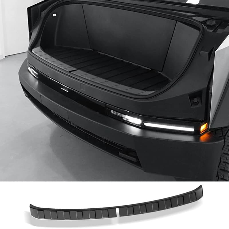 Per Tesla Cybertruck striscia di soglia del bagagliaio posteriore TPE Guard davanzale della porta copertura di protezione antigraffio piastra paraurti accessori per tappetino