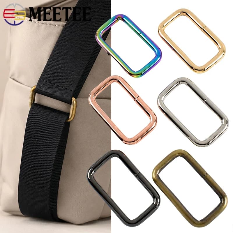 5-30 pz 38mm metallo rettangolo fibbie portachiavi quadrato O D anello fibbia per borsa cinghia ganci di regolazione accessori hardware fai da te