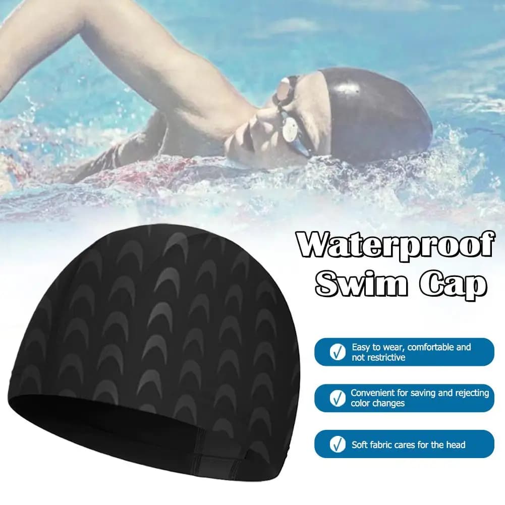 Waterproof Swim Cap Elastic Ear Protection for Men Women Family Swimming Training Essential Accessories