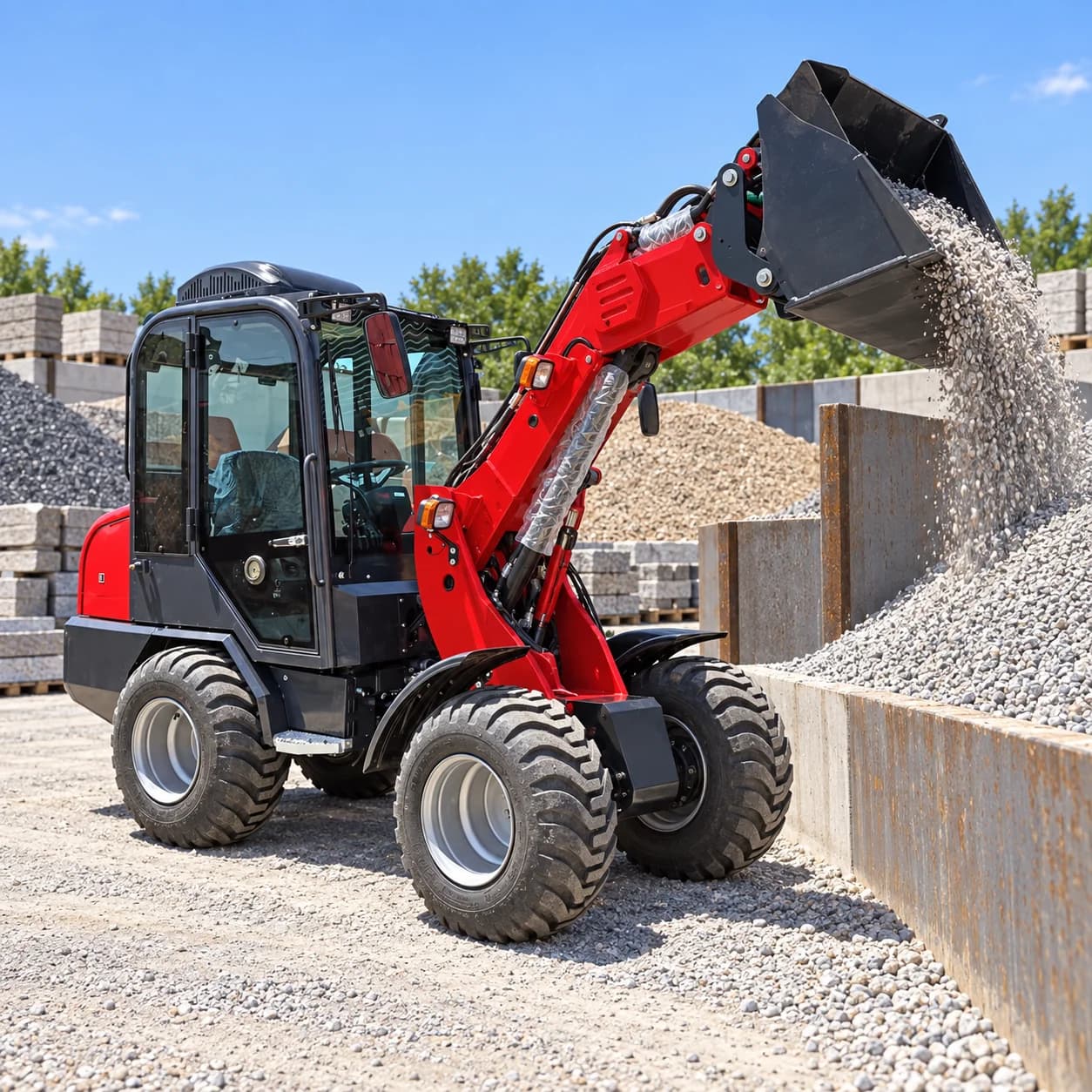 Compact Telescopic Loader Wheel Loading Machine with Retractable Boom for Elevated Dumping Lifting and Yard Operations