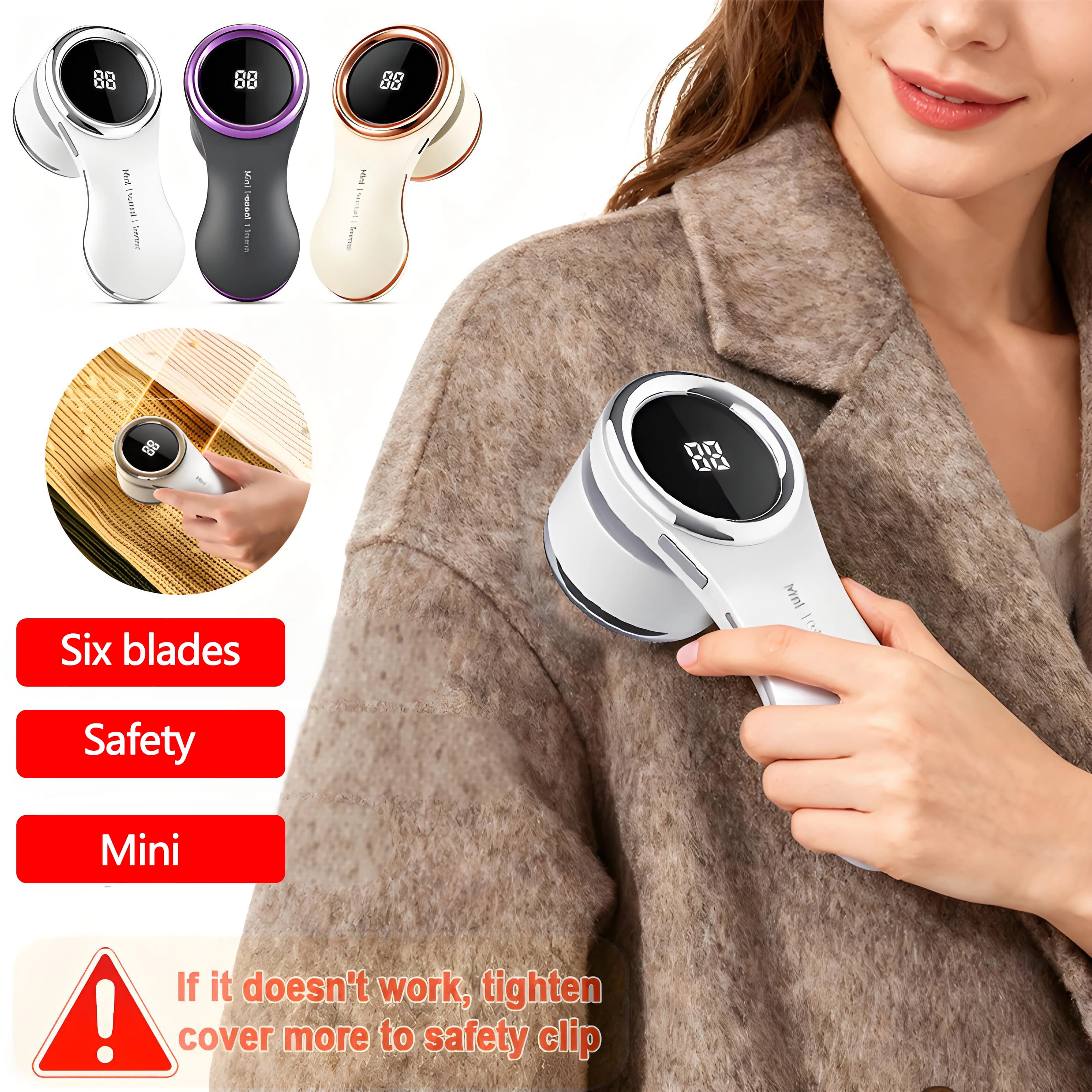 Levapelucchi elettrico Display LCD USB ricaricabile Rasoio per tessuti Vestiti portatili Dispositivo per la rimozione delle pelucchi Strumento per palle di capelli per uso domestico