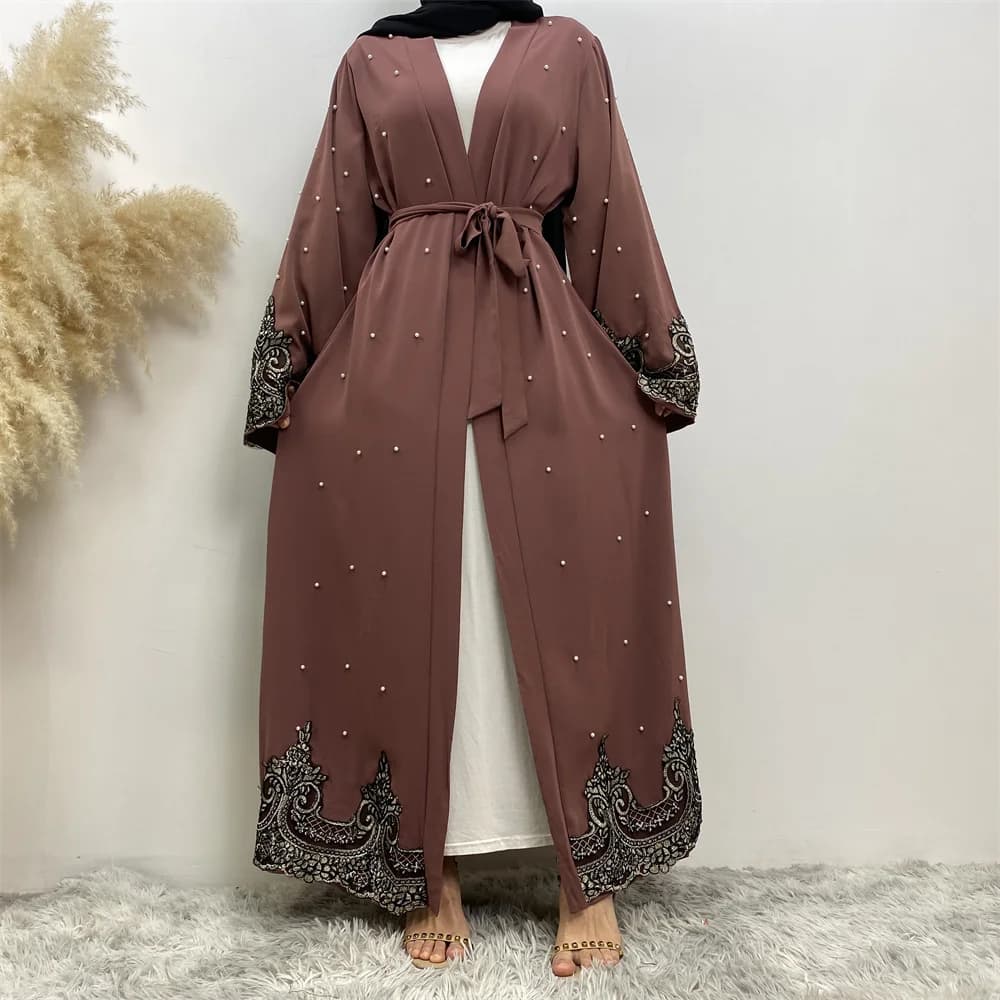 Modesto Abaya Ramadan Dubai Robe Femme Musulmane turchia caftano abbigliamento islamico musulmano per le donne Kimono caftano Marocain Cardigan