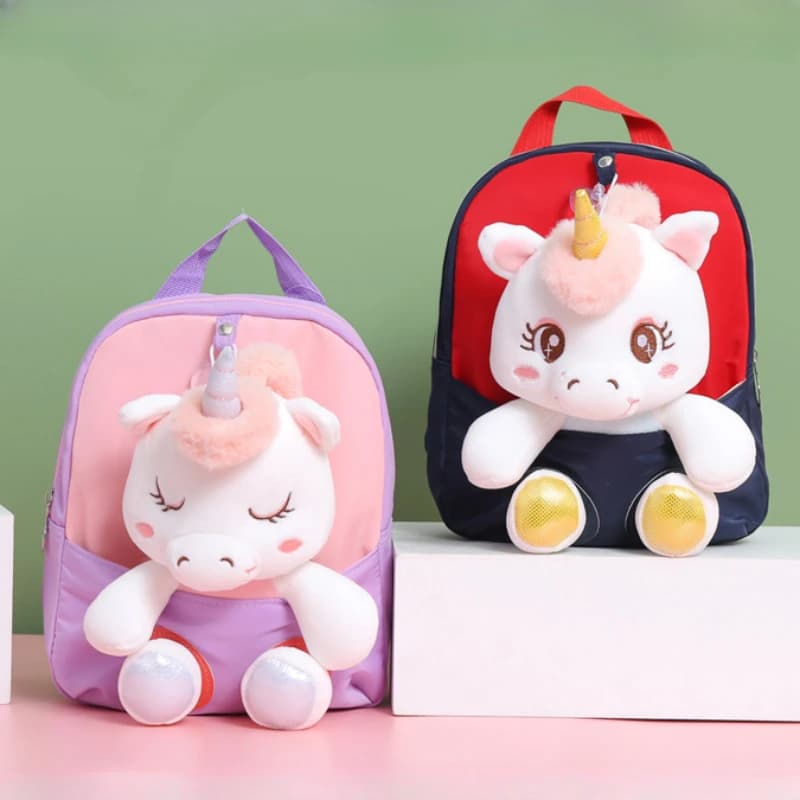 Zaino per bambini peluche unicorno giocattoli zaini per bambini per ragazze zaino in età prescolare leggero per bambini borsa da scuola per bambini