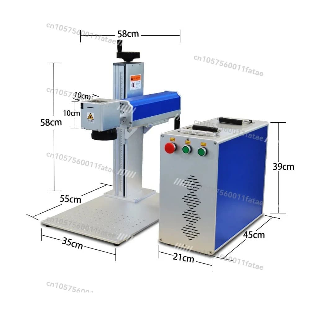 Macchina per marcatura laser a fibra da 20W a 100W opzionale, incisore per metallo e non-metallo per marcatura di loghi, etichette e motivi