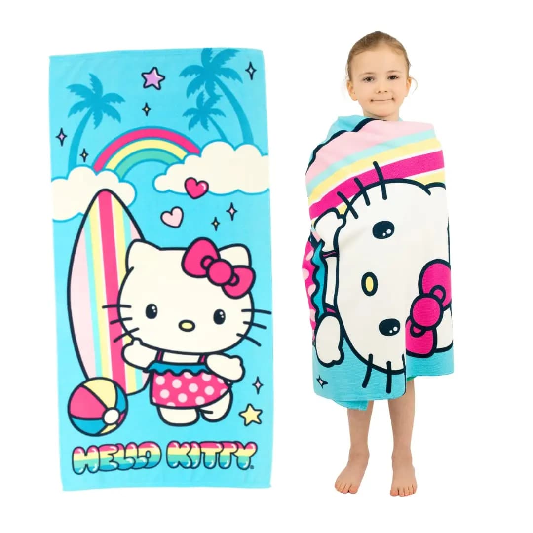 Asciugamano Ultra-Morbido Sanrio Hello Kitty Stampato per Palestra, Escursionismo, Piscina, Bagno, Yoga, Viaggi, Vacanze