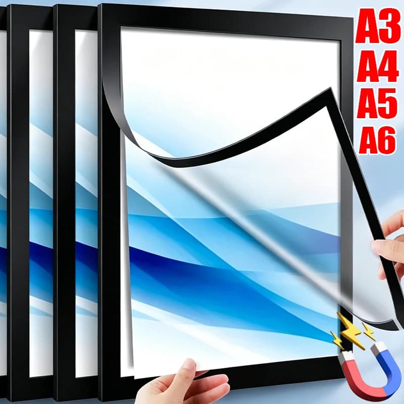 5/1 pz Cornice Magnetica da Parete Rimovibile Autoadesiva per Frigorifero, Porta Poster, Cornice Espositiva, Foglio Decorativo per la Casa