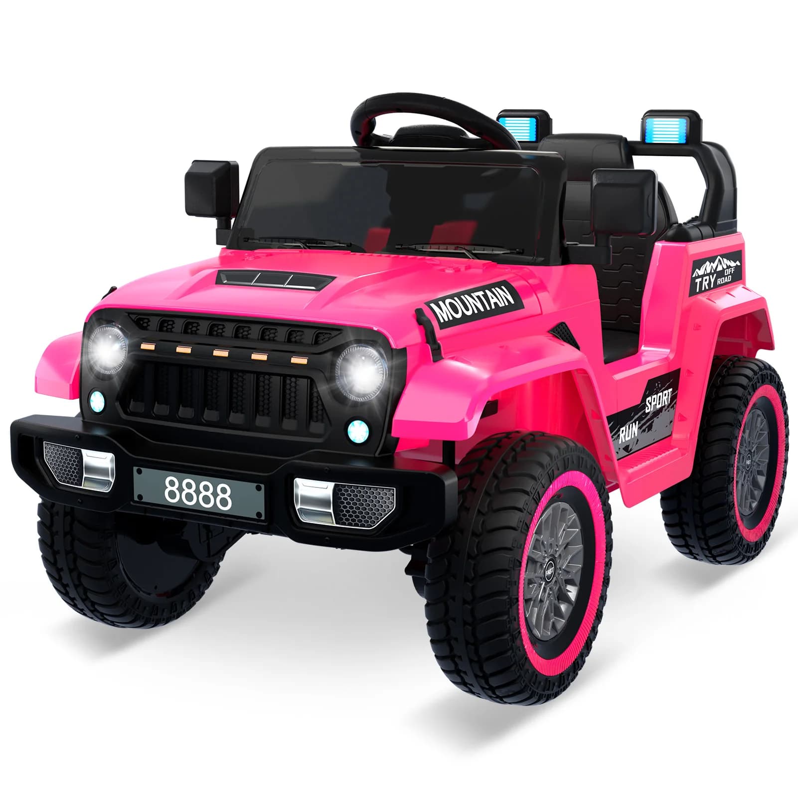 Camion Elettrico 12V per Bambini, Auto Giocattolo a Batteria con Telecomando, 3 Velocità, Sospensioni a Molla, Luci LED e Musica/MP3