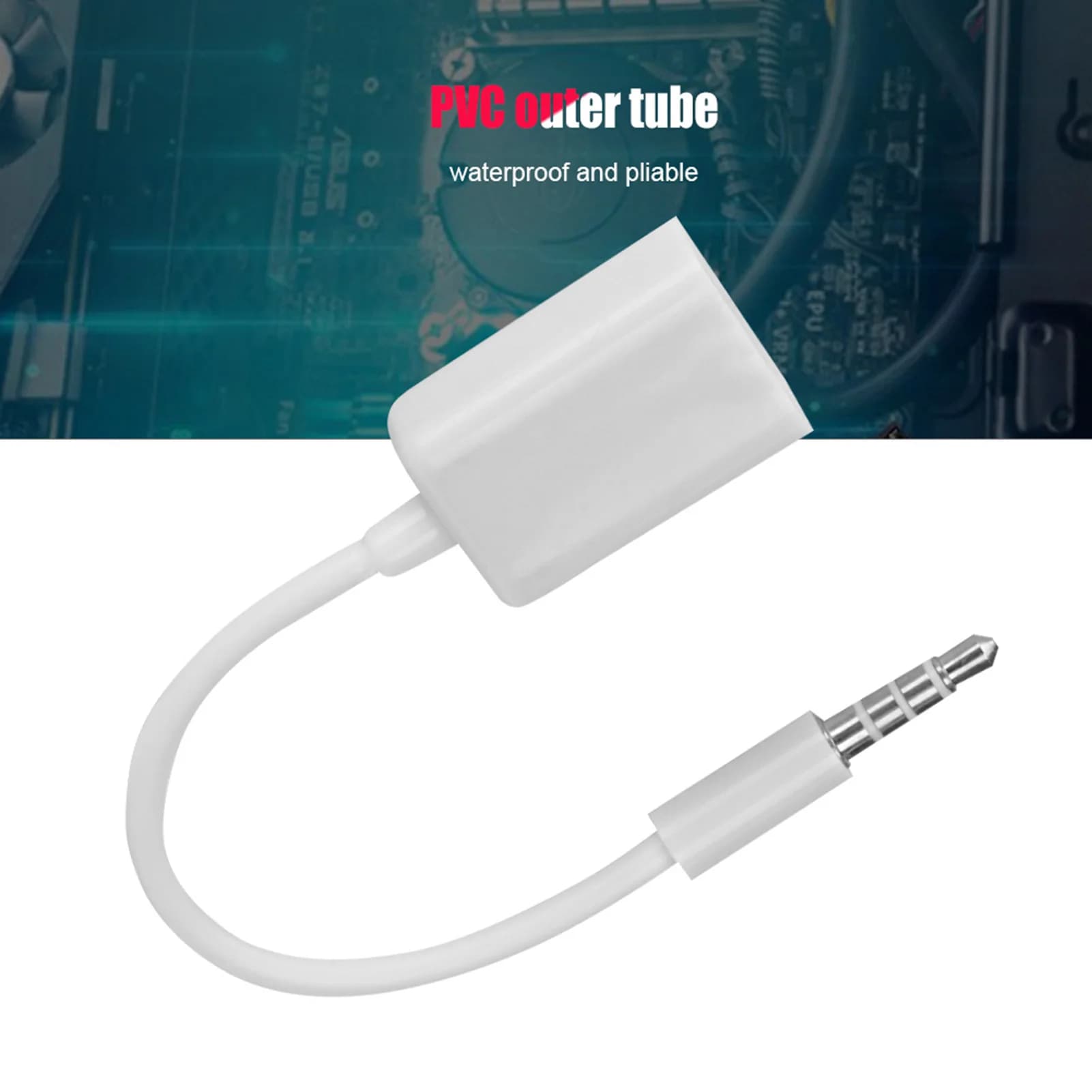 3.5mm Male Jack Cable Adapter Audio AUX Female USB Cable Converter