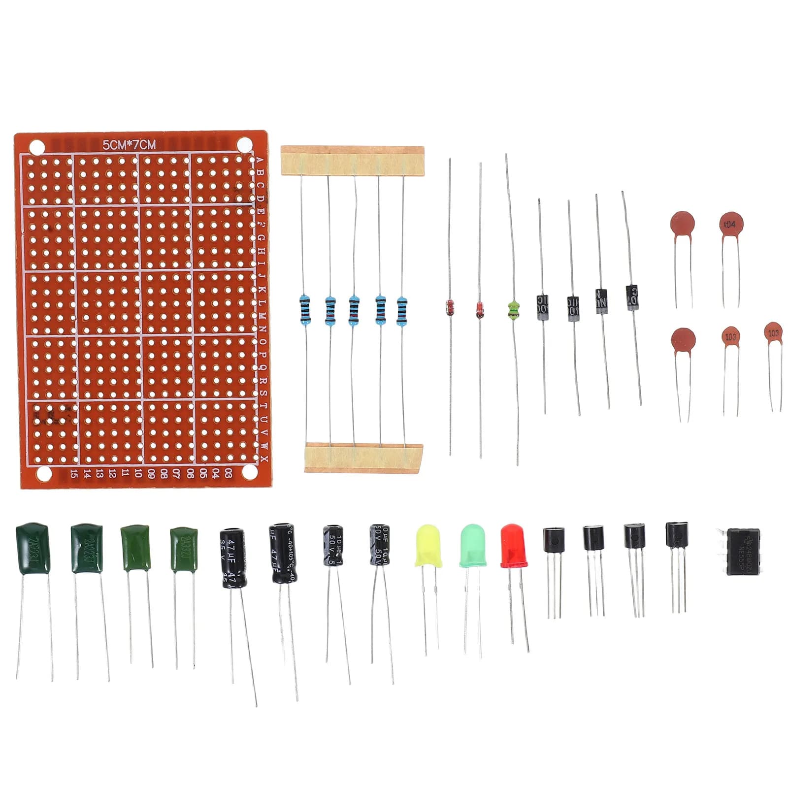 1Set Practice Soldering Kit for Adults Beginners Soldering Iron Kit Circuit Board Electrical Component Set Electronics Skill