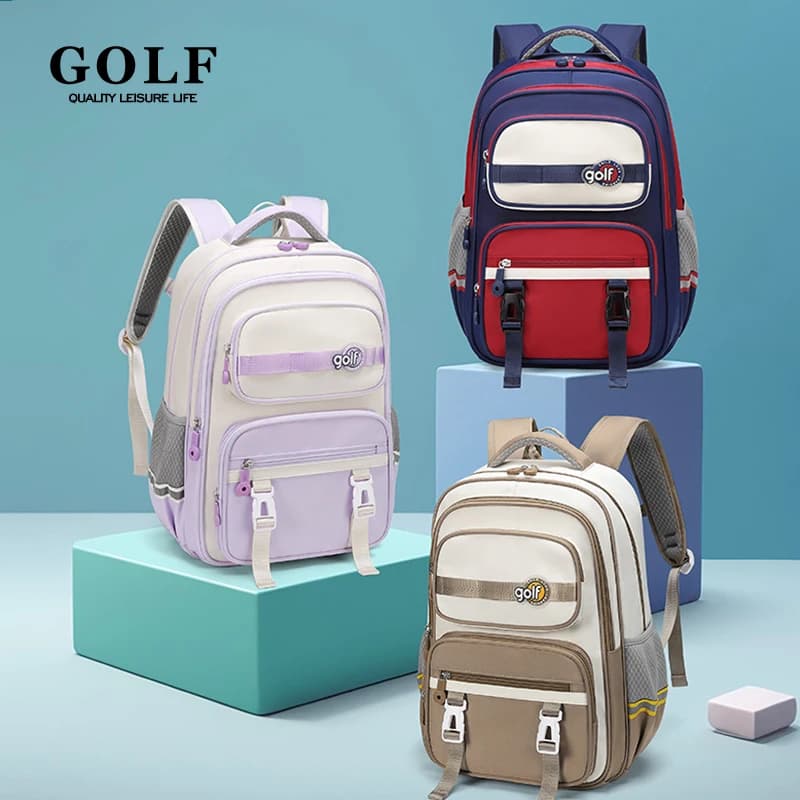 Borse per libri scolastici da GOLF Zaino primario per bambini Zaini per scuola di grandi dimensioni Zaino per libri elementare per bambini Zaino per ragazzi e ragazze multi tasche