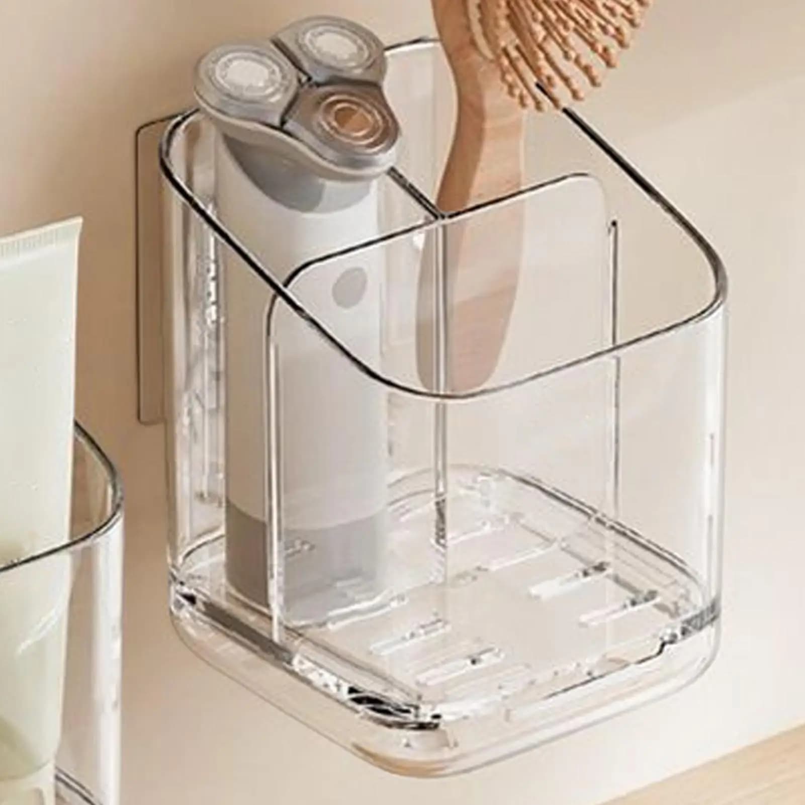Porta spazzolino adesivo Portaoggetti da parete per bagno Portaoggetti per dentifricio per doccia per bagno Doccia Camera da letto Casa RV