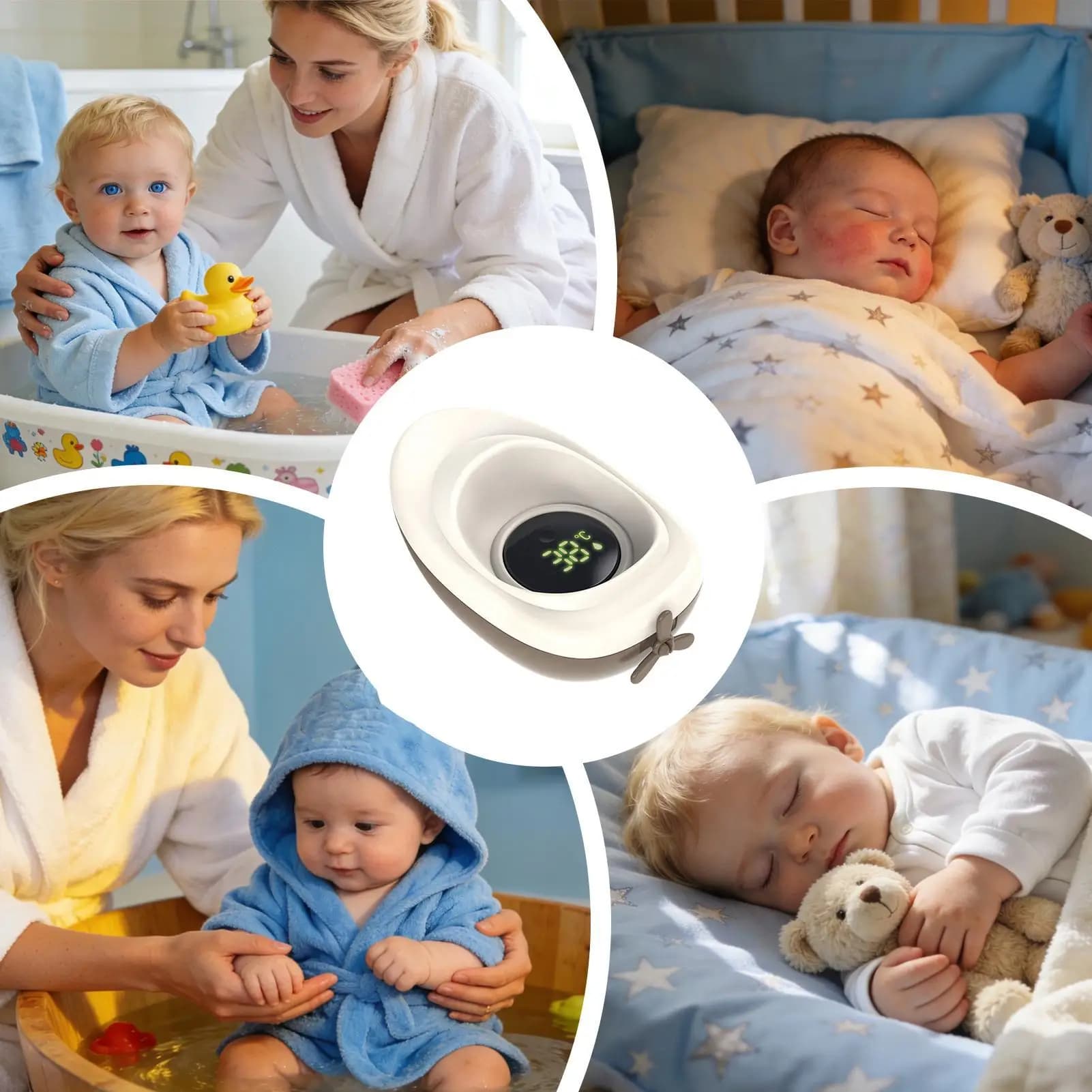 Monitor per il bagnetto dei bambini, giocattoli galleggianti intelligenti e sicuri, piccola barca, monitor della temperatura dell'acqua per vasca da bagno, per bambini e bambine, per la casa e la piscina.