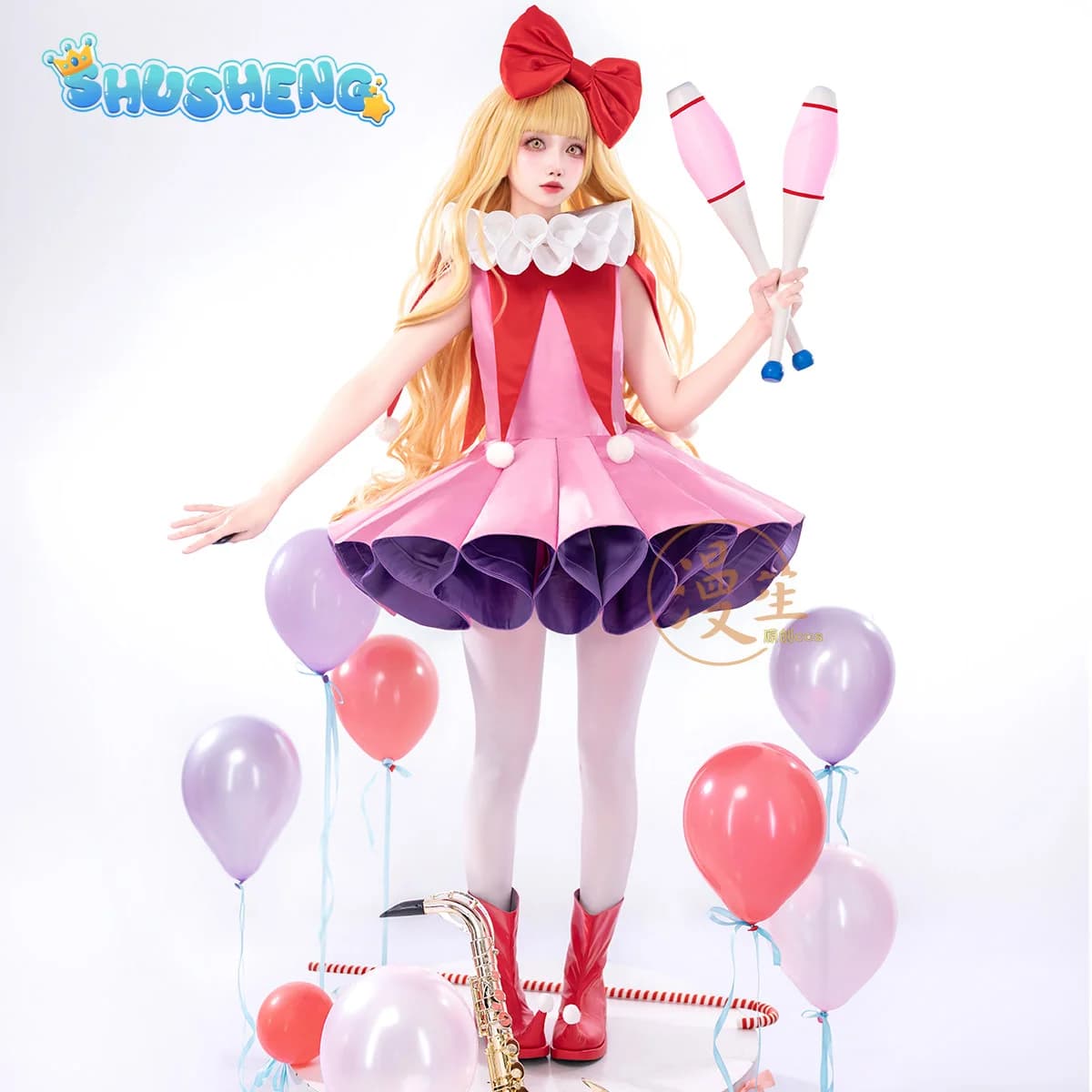 Rima Mashiro Joker Outfit Shugo Chara! Cosplay Costume Full Set Pink petal fluffy skirt Halloween party girl cosplay uniform