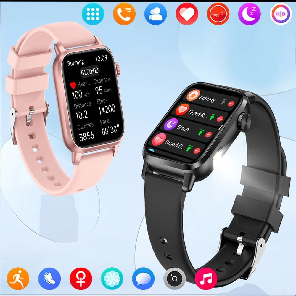 GEJIAN Smart Watch da esterno da uomo Torcia OLED Monitoraggio della frequenza cardiaca e dell'ossigeno nel sangue Traiettoria del movimento GPS Orologio intelligente da donna