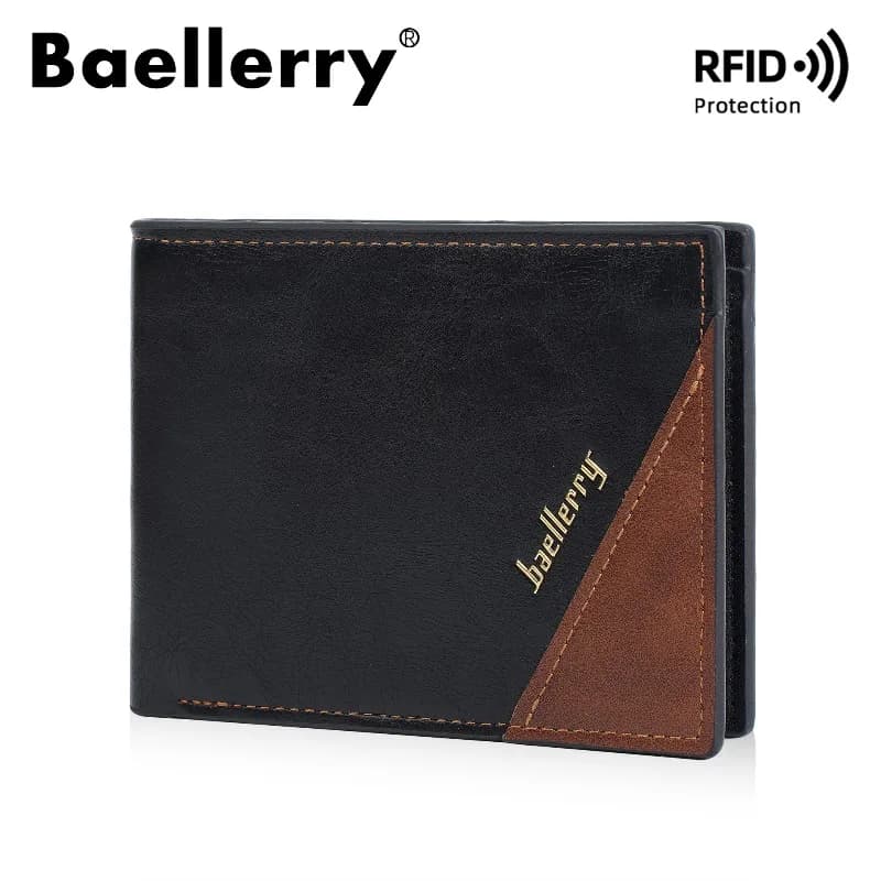 Portafoglio Sottile RFID Baellerry per Uomo, Porta Carte di Credito e Documenti, Portamonete in Pelle Casual Multifunzione