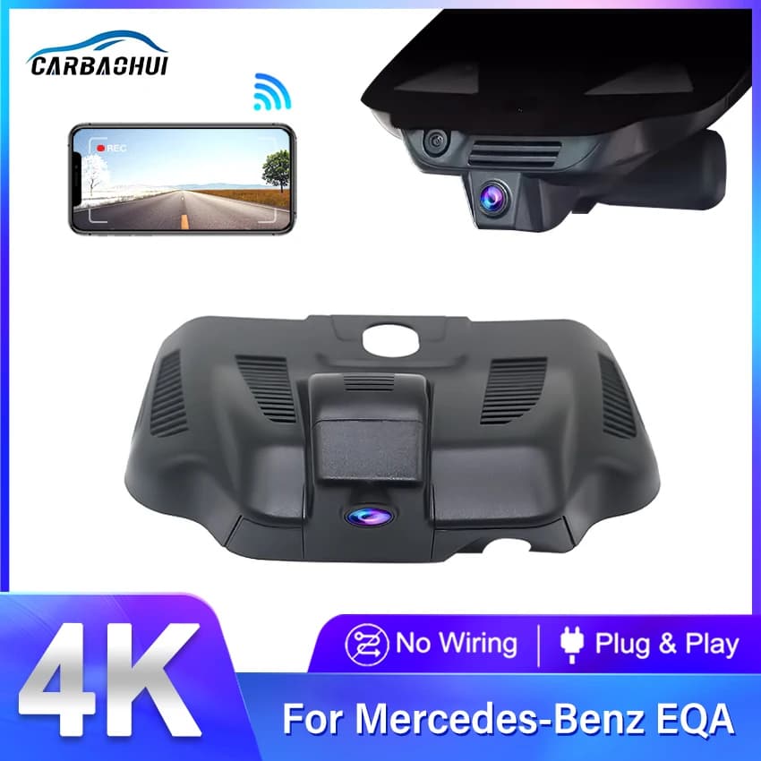 Registratore di guida DVR per auto Plug and Play 4K UHD 170 ° Per Mercedes-Benz EQA EQA300 4MATIC 2022 2023 Dash Cam Fotocamera anteriore e posteriore