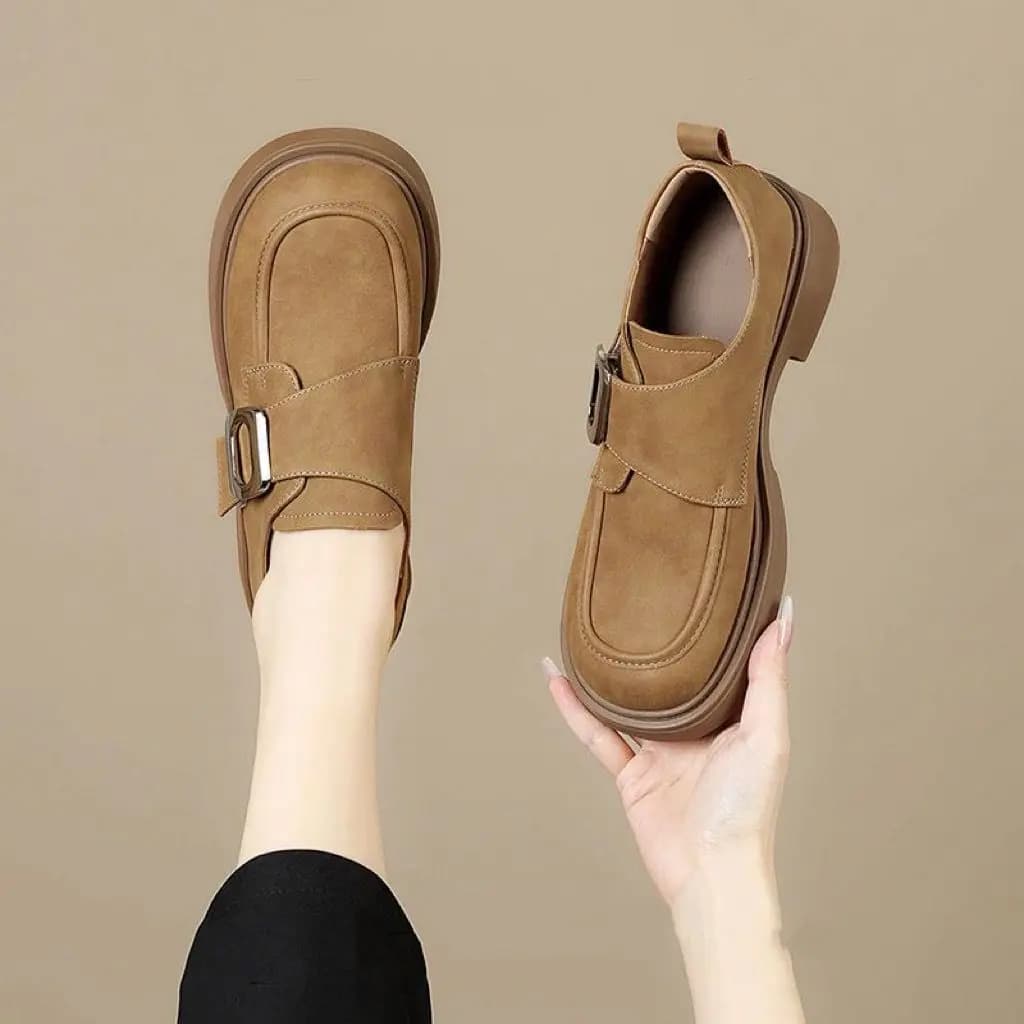 Nuove Mocassini Trendy da Donna 2026 con Suola Spessa e Morbida, Stile Britannico, in Pelle PU, Scarpe Casual Slip-On
