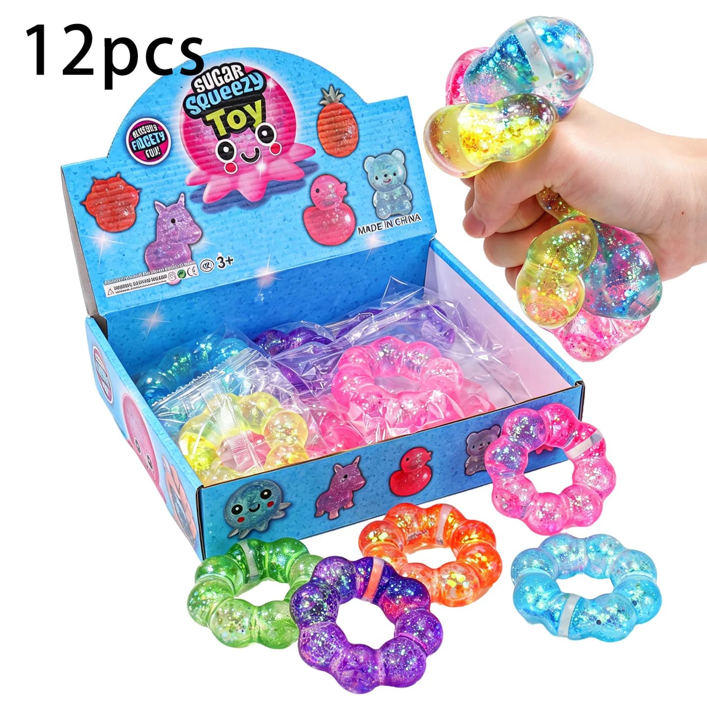 12pcs/Full Case Maltose Bracelet Squishy Toy, Slow Rising Stress Relief Decompression Fidget Blind Box