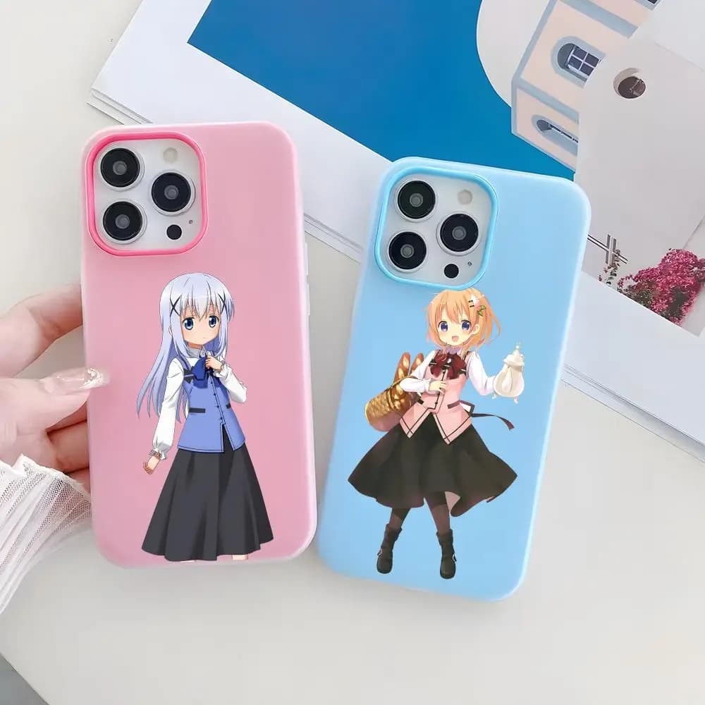 Custodia per telefono Is the Order a Rabbit Phone Case Jelly, custodia a doppio strato 2 in 1 effetto dopamina, compatibile con iPhone 17/16/15/14/13/12